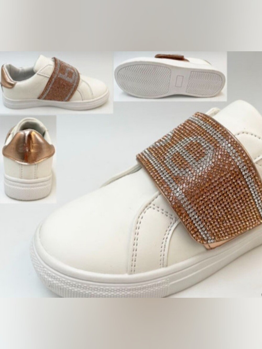 Bebe Girls Rhinestone Loafers